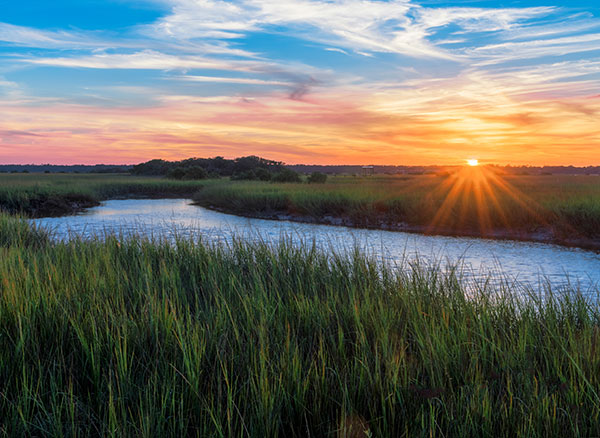 River and sunset